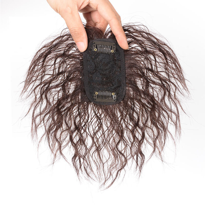 مانوي الاصطناعية قصيرة شعر مستعار مجعد إعادة إصدار كتلة هيربيسي استبدال قطعة الشعر تغطي الطبيعية غير مرئية سلس كليب في الشعر