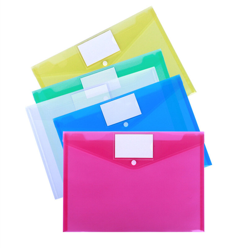 حقيبة تخزين مستندات بلاستيكية شفافة ، حقيبة ملفات ، محافظ ، مجلدات ، لوازم مكتبية ، إبداعية ، بساطة ، A4
