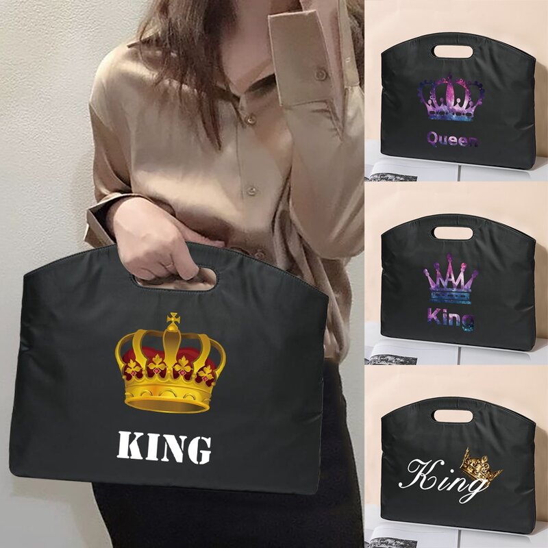 Briefcase Business Handbags Laptop Protection Case King Pattern Printed Office Conference Documents Information Storage Bag Tote