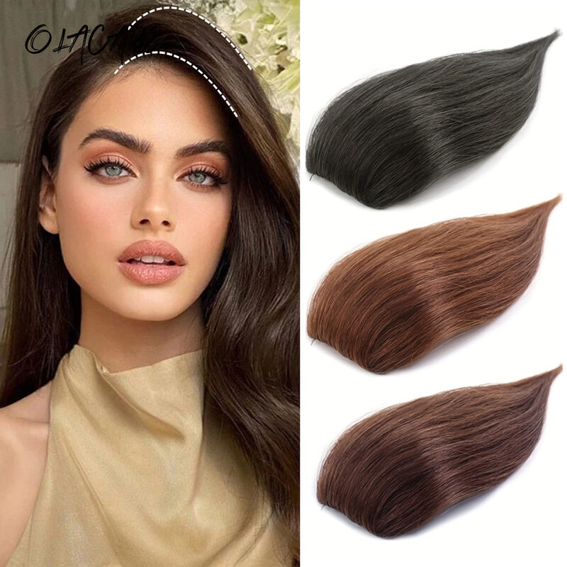 OLACARE Synthetic Hair Root Pads Invisible Pad High Straight Hair Clip in Hair Extension for Women Wig Fluffy Fake Hairpiece