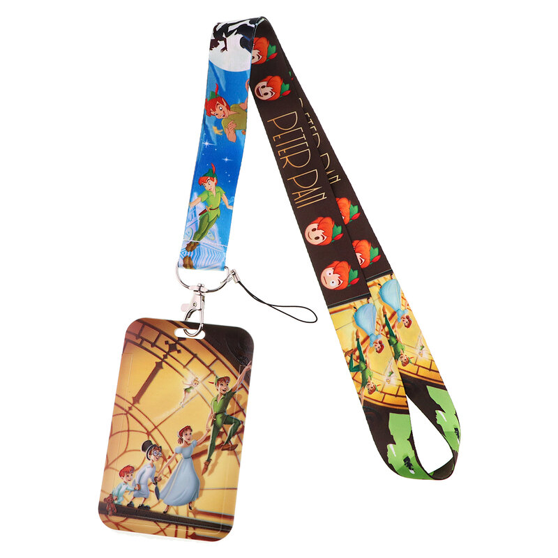 Peter Pan-Correa de cordón para llaves, llavero, soporte para insignia, identificación, tarjeta de crédito, cuerda para colgar, accesorios para teléfono móvil