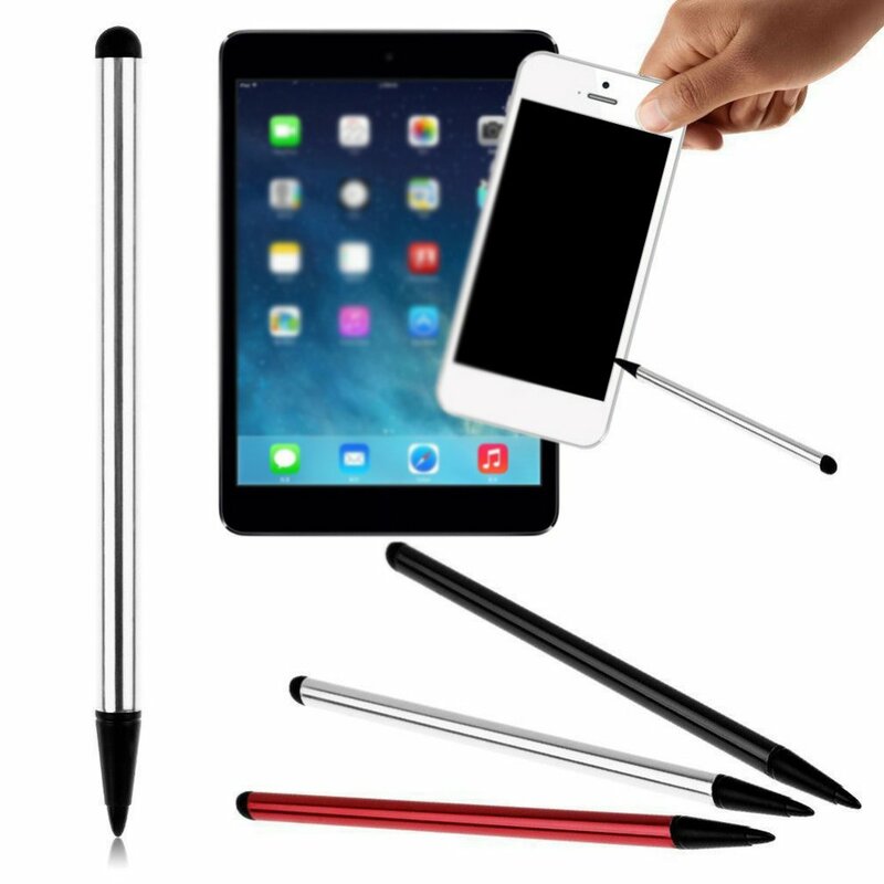Caneta de toque capacitiva universal de dupla finalidade, caneta metálica mini liga, dispositivo de tela para celular e tablet, 1pc