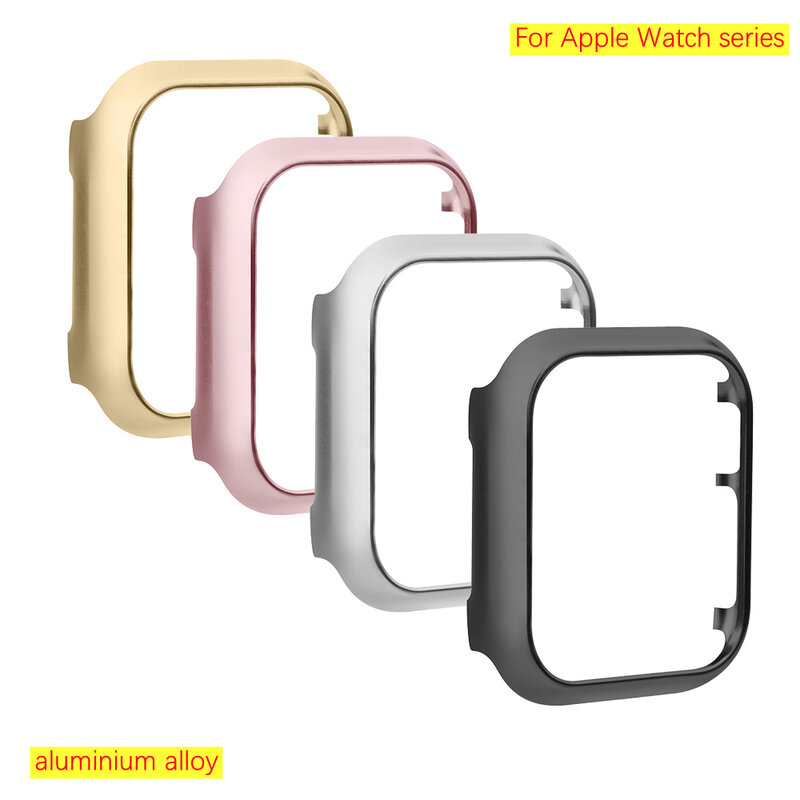 Alumínio Alloy Bumper Case para Apple Watch Series 8, 7, 6, 5, 4, 3, 2, SE, Protector para iWatch, 41mm, 45mm, 38mm, 40mm, 44mm, 45mm, capa Case