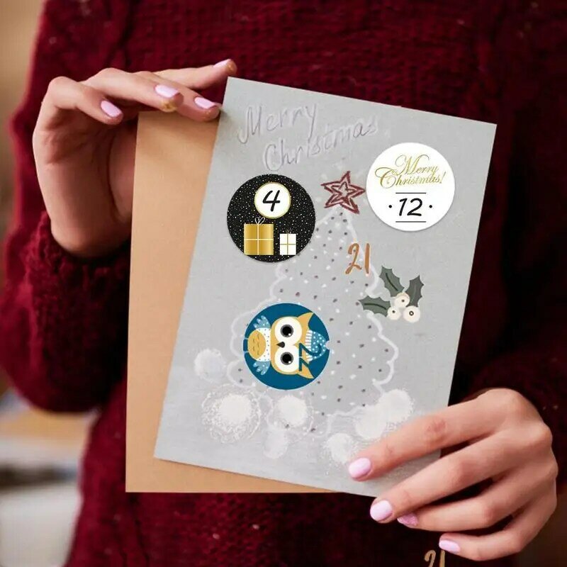 Christmas Advent Number Stickers 24 Days Christmas Advent Calendar Number Stickers Christmas Advent Calendar Stickers For Gift