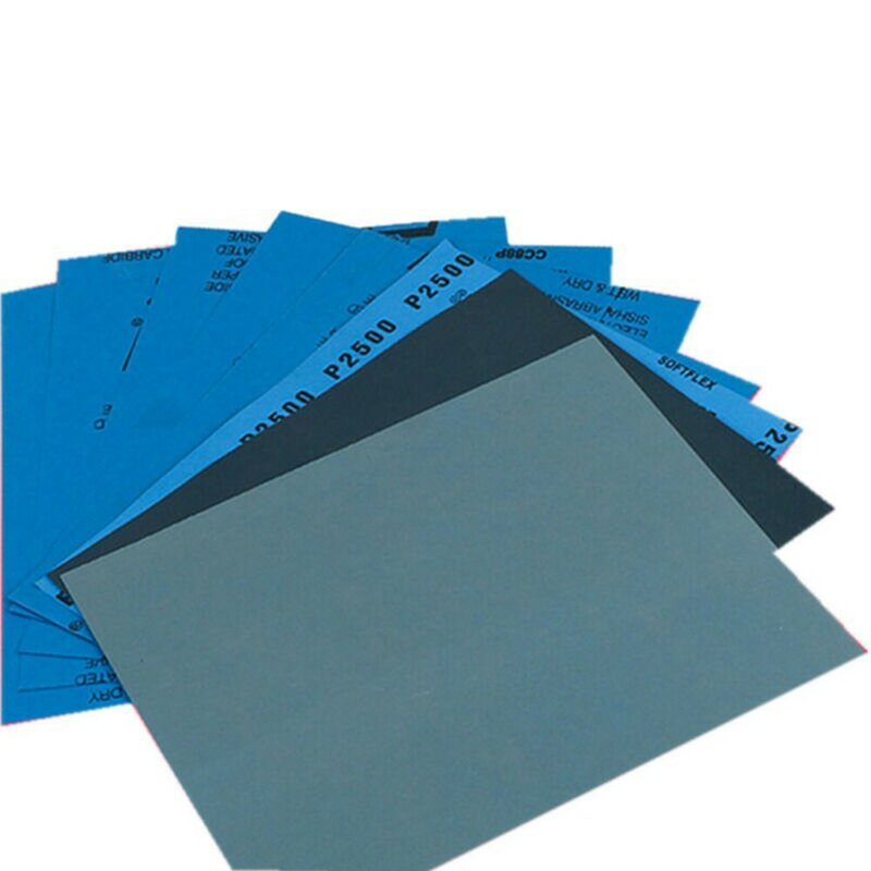 Papier abrasif polyvalent et efficace pour l'ébavurage et le polissage, 1 feuille, grain 1000, 2000, 5000/7000
