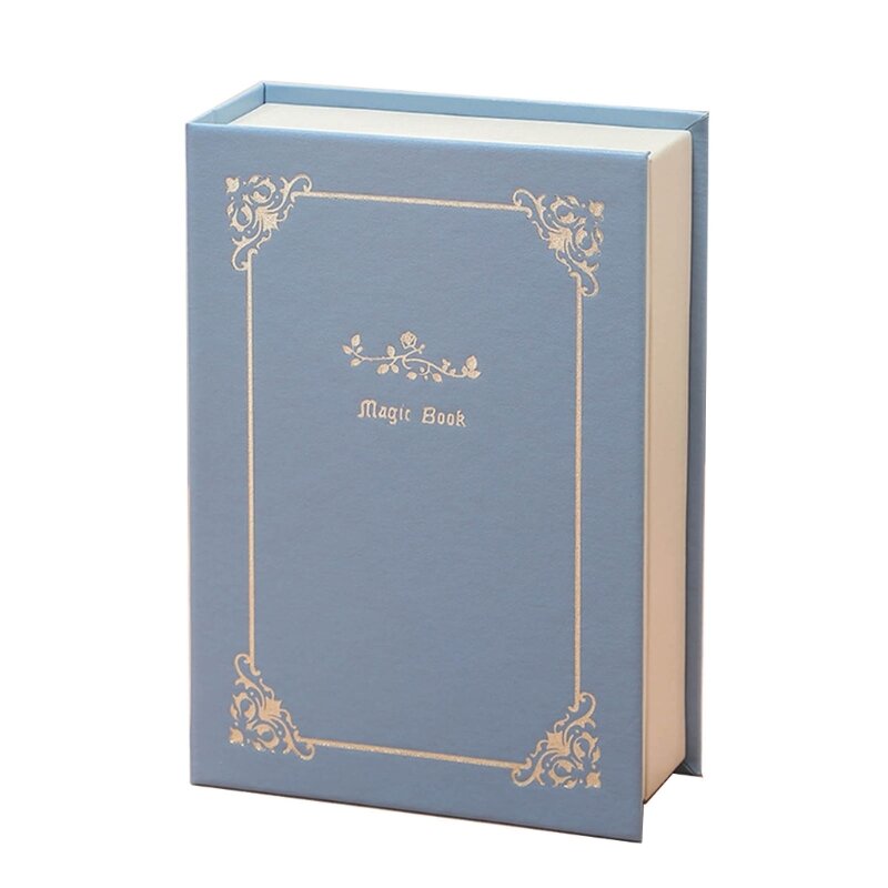 E0BF Buku Kotak Penyimpanan Perhiasan Kotak Perhiasan Perjalanan Portabel Cocok untuk Anting Gelang Kalung Cincin Biru Hijau
