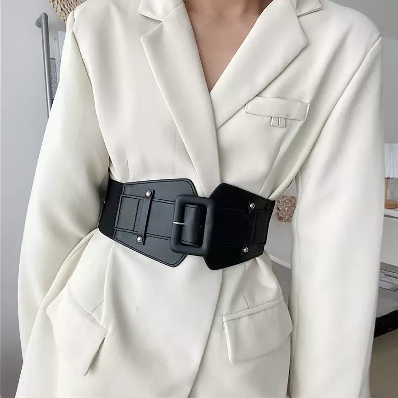 Wide Elastic Corset Belt Plus Size Belts for Women Big Waistband Stretch Cummerbunds Luxury Belts Ladies Dress Suit Shirt Coat