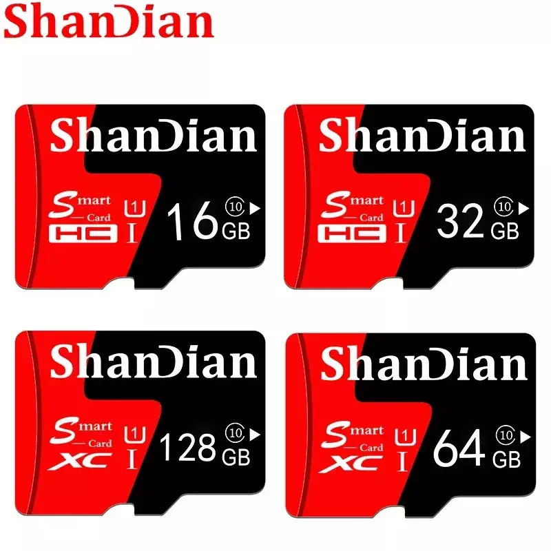 SHANDIAN 미니 SD 카드, 클래스 6, 실제 용량 32GB 메모리 SD 카드, 고속 스마트 SD 카드, TF 무료 배송, 4GB, 8GB, 16GB