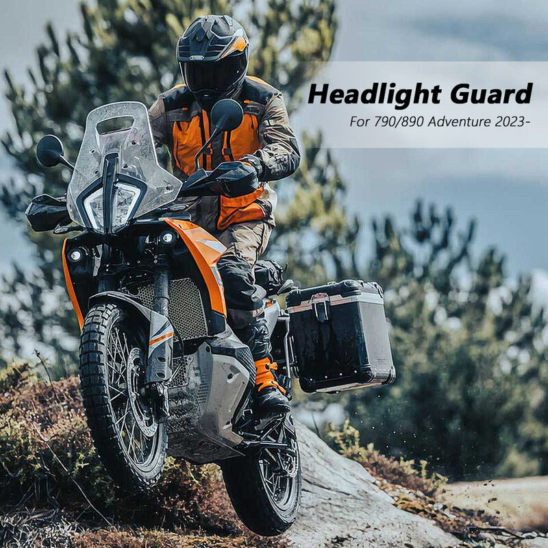 Guarda do farol da motocicleta transparente, capa de luz frontal, capa protetora para 790 Adventure ADV 890, 2023, 2024, Novo