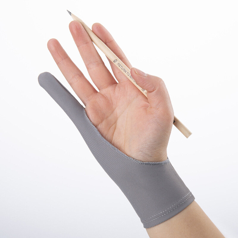 Guantes de artista de un dedo con rechazo de Palma, guantes de dos dedos para cualquier tableta de dibujo gráfico, guantes de pintura antiincrustantes
