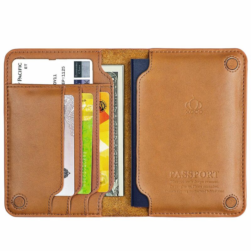 Real Leather Passport Holder Cover Case for Men & Women Traveling Passport Case Wallet Card Document Organizer Slim