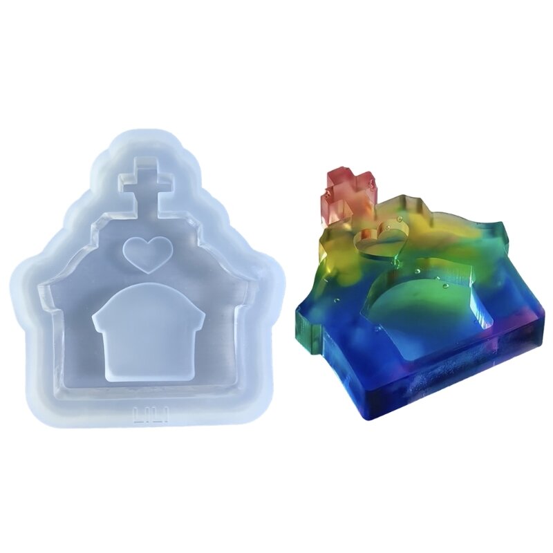 Love Church Resin Mold Crystal Epoxy Silicone Mold Jewelry Ornament Handmade Craft Making Supplies DIY Decorations