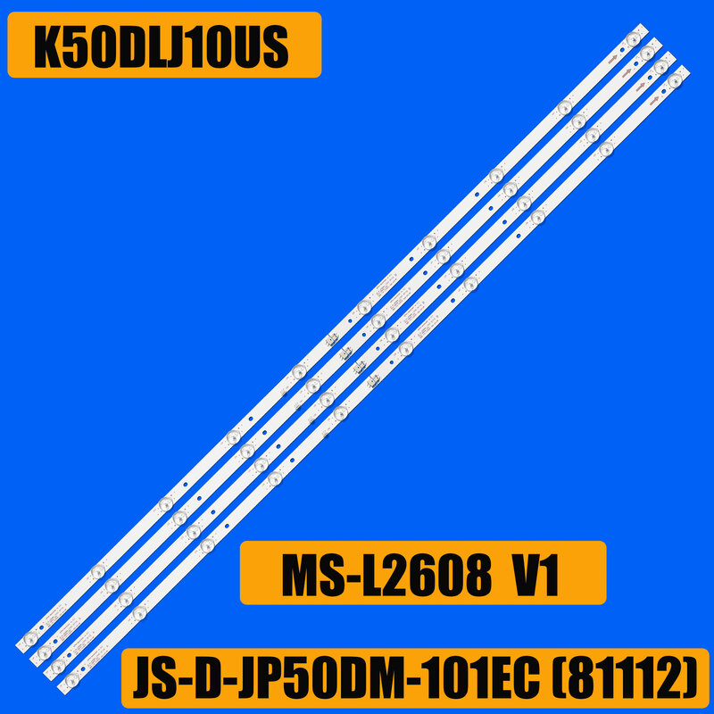 Tira de retroiluminação LED para K50DLJ10US, D50-M30, V500DJ6-QE1, JS-D-JP50DM-101EC 81112, RC50B19S-4KSM, MS-L2608, V1, R72-50D04-024, 10 Lâmpada
