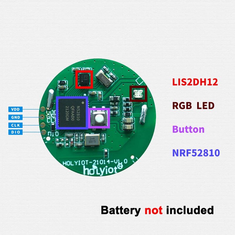 Holyiot NRF52810 Bluetooth Beacon dengan Sensor Akselerometer BLE 5.0 Modul Eddystone Lokasi Dalam Ruangan Ibeacon