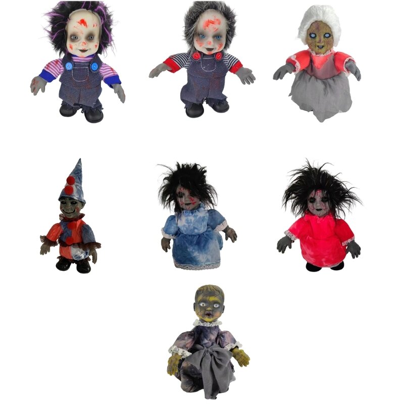 Хэллоуин GhostDoll электрическая ужасная шевелящаяся кукла пародия игрушка кукла сезонный праздничный декор голосовое управление