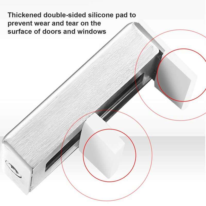 Kunci jendela pintu colokan dapat diatur tebal geser anti-maling anak batas baja rel jendela menyesuaikan kunci pengaman Dropshipin