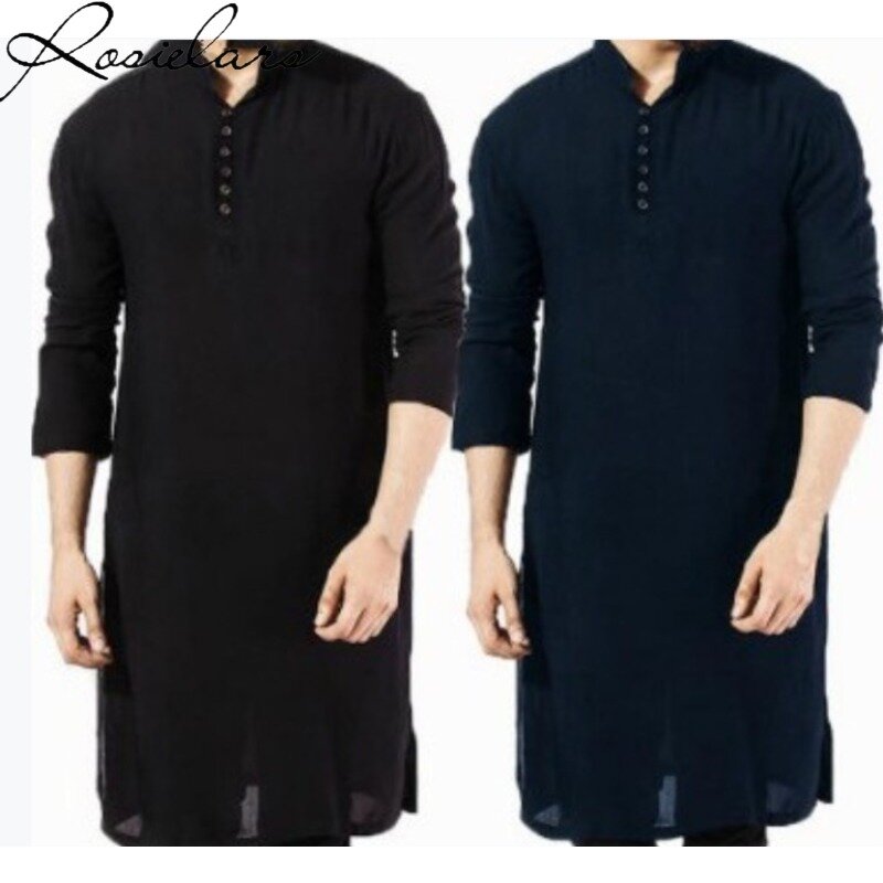 Plus Size Moslim Mode Arabisch Shirt Lange Shirts Gewaad Kalkoen Kleding Dubai Heren Kleding Islamic Kurta Man Abaya Homme 4xl 5xl