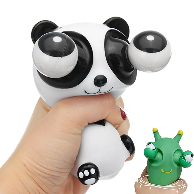 Zabawna wyciskana zabawki pandy gałka oczna pękająca szczypta zabawki dla dzieci dorosłych zabawka antystresowa prezenty obrotowe oczy zabawka dekompresyjna