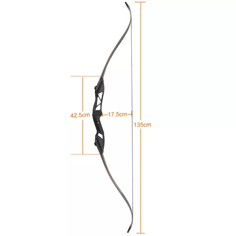 Topochery-Outdoor arco recurvo para a caça à direita, arco com arco e flecha com saco, poderoso Take-Down, 56 polegadas, 30-50lbs