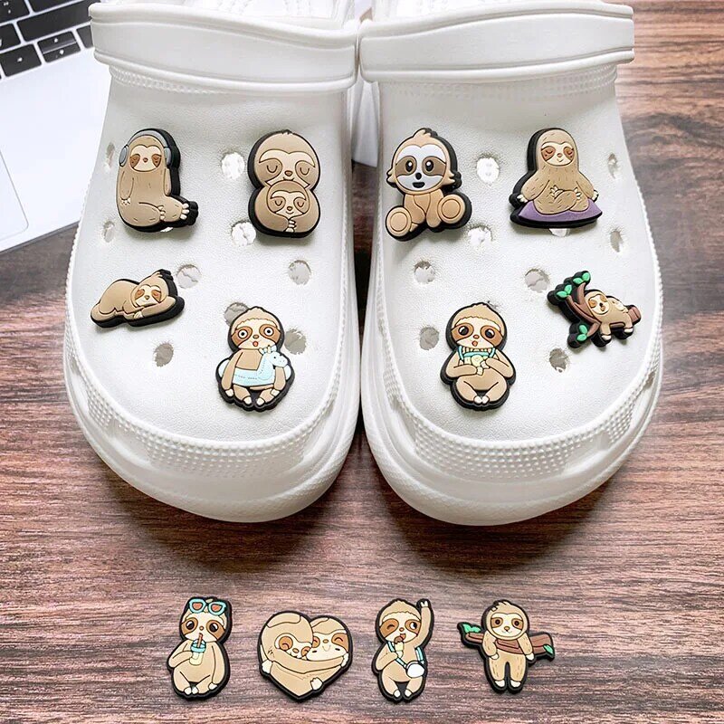 Hot Sale Cute  Sloth Shoe Charms for Croc Accessories Decorations Sandals Shoe Pins Kids Women Men Party Favor Gift