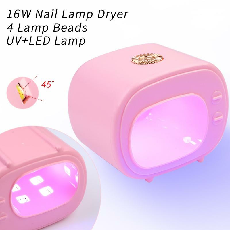 Mini Tv Shape Nail Drying Lamp Uv Led for Manicure Fast Curing Gel Nail Polish Professional Nail Dryer Machine Salon Tools