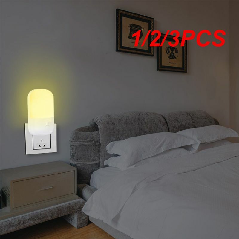1/2/3PCS LED Night Light EU/US Plug-in Switch Lamp Nightlight Energy Saving Bedside Lamp For Children Bedroom Hallway Stairs