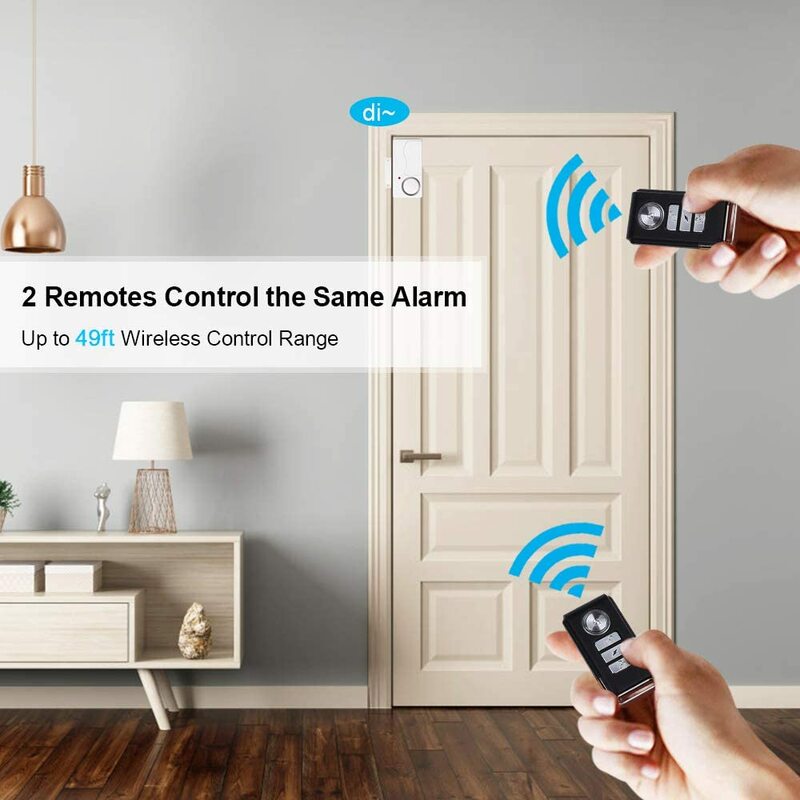 Wsdcam alarme da porta sem fio com sistema de alarme de aviso de vibração remoto anti perdido janelas alarmes abertos sensor de segurança em casa