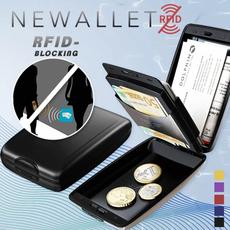 Klip dompet 1 buah merah/biru/ungu/hitam/baja tahan karat dompet kartu Bank 10.5cm x 7cm x 3cm 2022 baru
