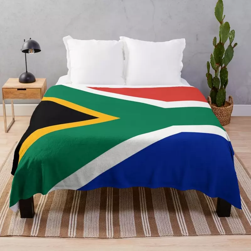 Manta de tiro con Bandera de Sudáfrica, mantas decorativas, sofás de decoración