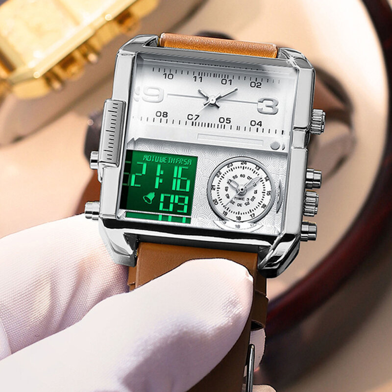 Relógio de pulso quartzo analógico masculino, cronômetro impermeável, presente para aniversário, dia dos pais, D88