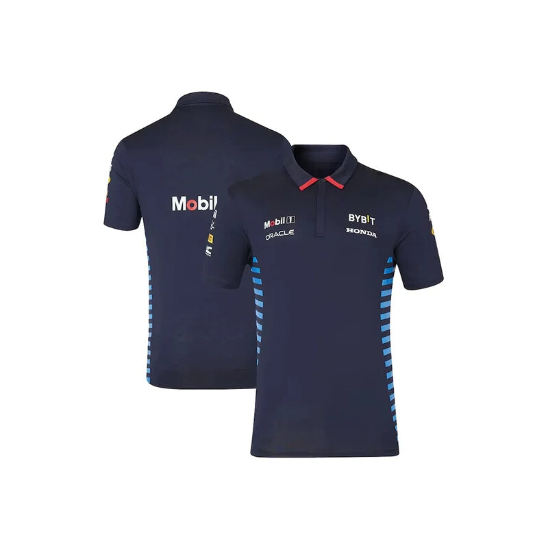 Kaus lengan pendek sama penggemar tim balap F1 Dunia musim panas baru 2024