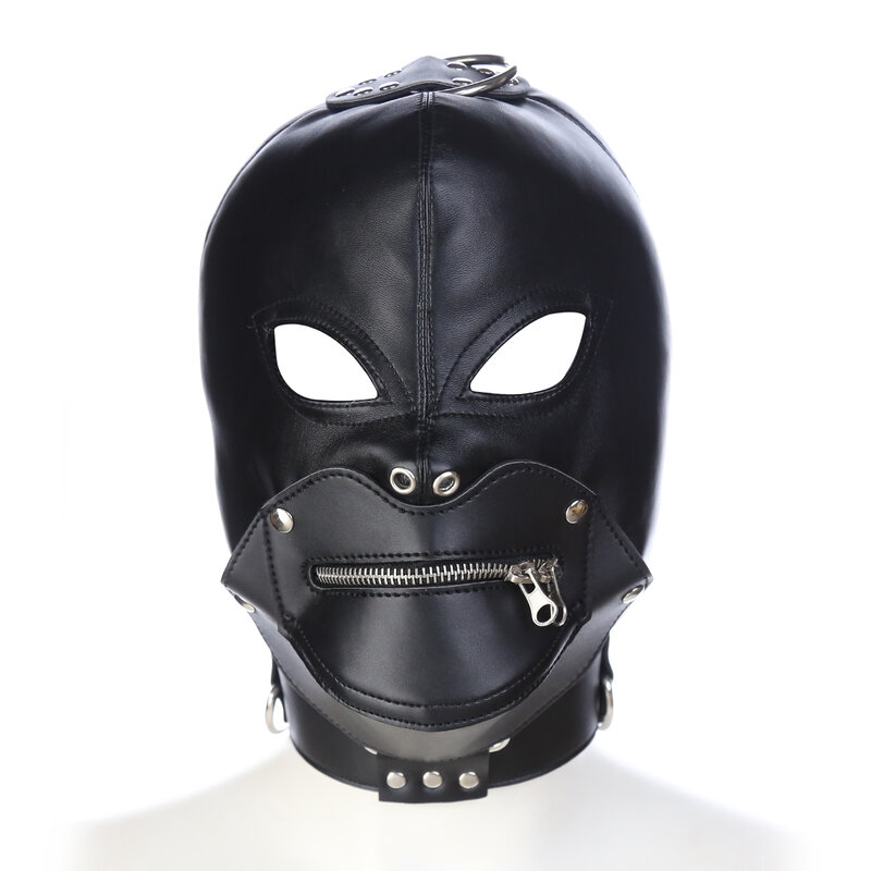 SM Halloween Demon Headcover com Zip Mask para Mulheres e Casais, Brinquedos Sexuais, Escravidão, Castigo, Paixão, Flertar, Representação