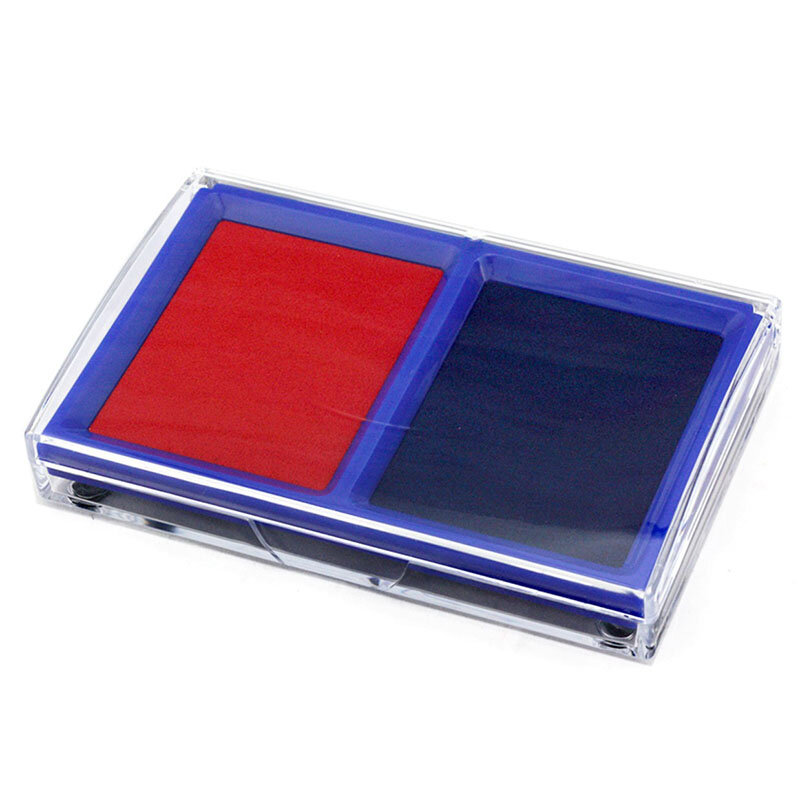Meja cetak sidik jari merah dan biru cepat kering dengan jelas ditandai cap sidik jari dengan cangkang transparan persegi