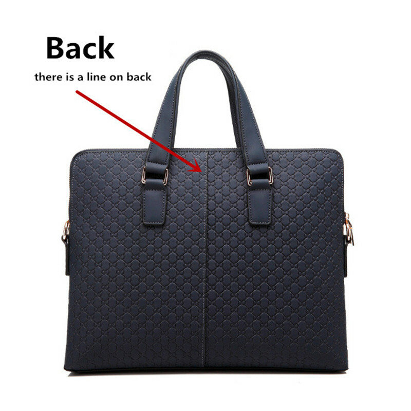 男性と女性のための本革のビジネスブリーフケース,斜めの肩,青または黒,14インチのラップトップバッグ