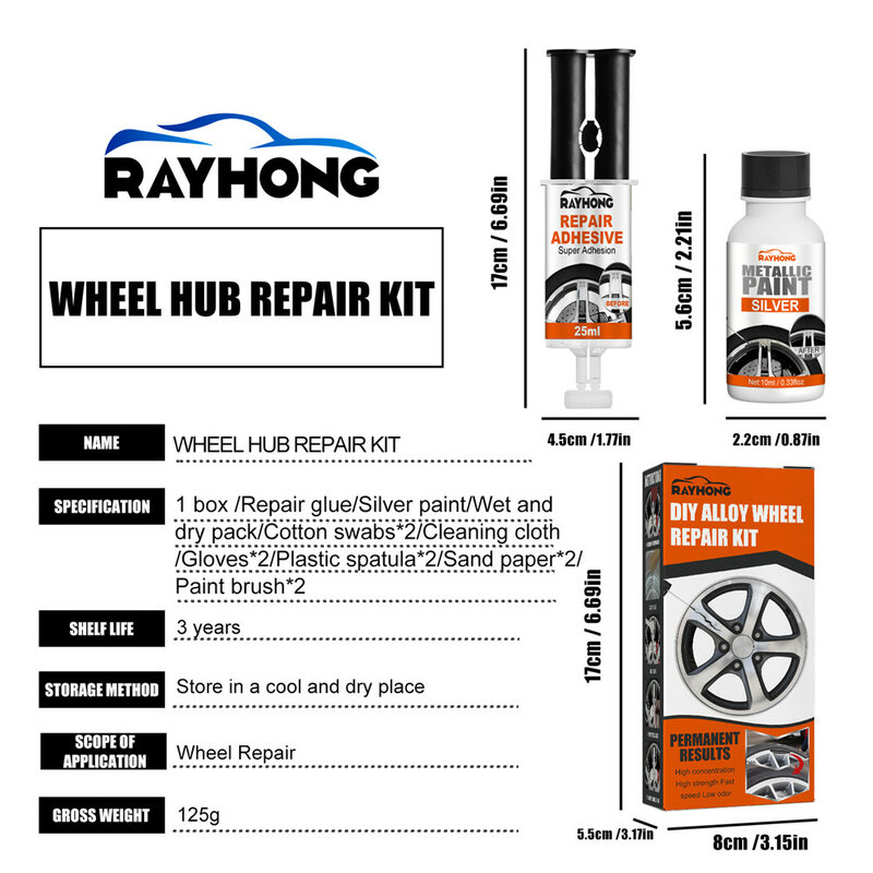 Universal Aluminum Alloy Car Wheel Washable Car Wheel Dent Scratch Repair Refurbishment Tool Set Car Maintenance Tool