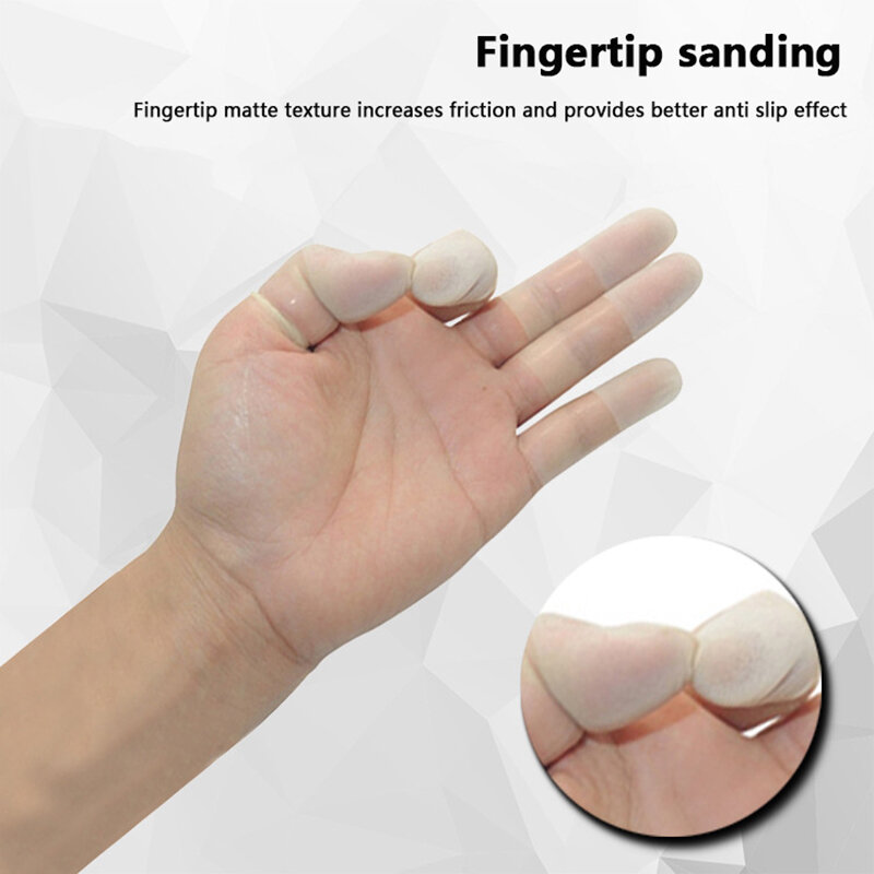 Non-Slip Anti-Static descartável Látex Finger Cover, Fingertips Protector, Luvas de borracha, Nail Art Tool, 100 pcs