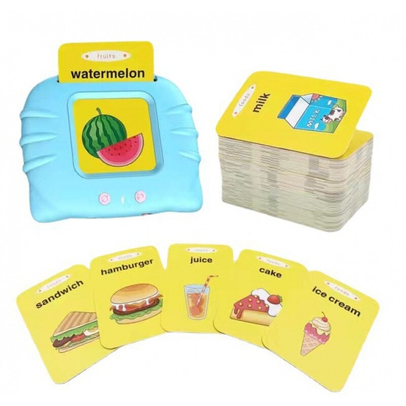 Montessori Educação Flash Cards Machine para Crianças, Aprendizagem Educacional Precoce, Inglês Livro Áudio Eletrônico, Brinquedo, Presente de Aniversário