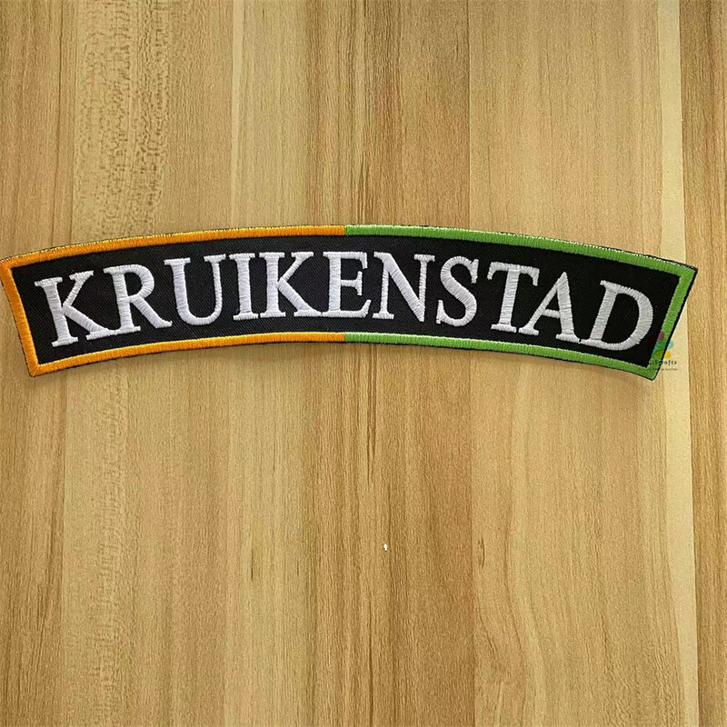Kruikenstad-emblema de 250 MM de longitud, parches bordados de hierro para fiesta temática de Carnaval holandés, celebración Krui