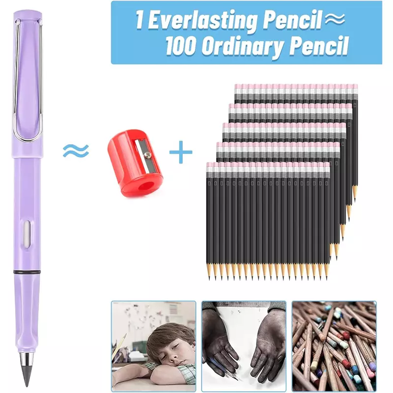 Inkless Pencils Eternal Everlasting Pencil Replaceable Head Infinite Pencil Technology Unlimited Writing Eternal Pencil