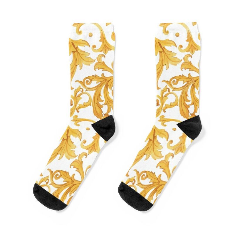 Baroque Pattern Socks Antiskid soccer cycling Socks For Man Women's