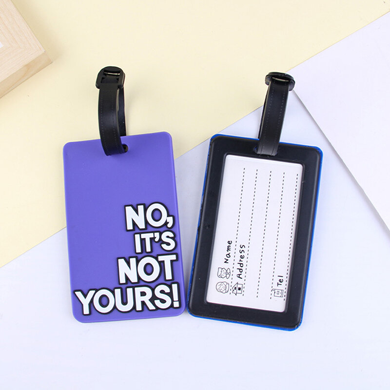 Cute Luggage Tag Silicone Letter Suitcase Baggage Luggage PVC Tags Name ID Bag Identifier Label Airplane Travel Accessories
