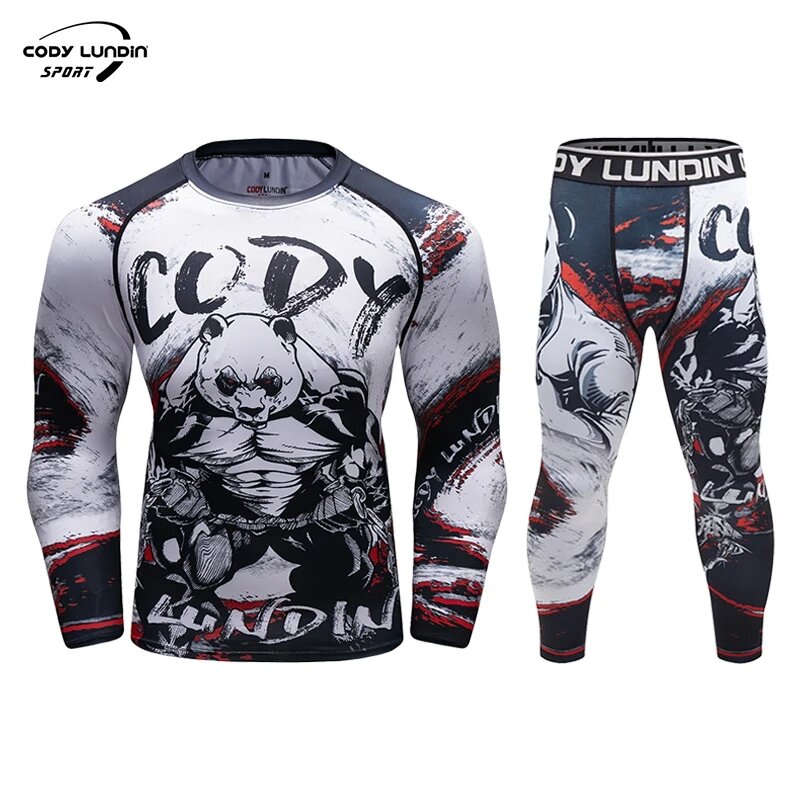 Cody Lundin-メンズ3Dプリントエクササイズパンツ,サイクリングトレーニングジャージ,ランニングジャージー,キックボクシングラッシュガード,Fintess戦闘服