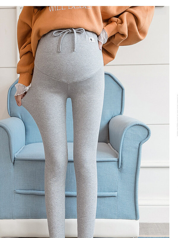 Leggings Casual per le donne incinte pantaloni elastici a vita alta a righe gravidanza abbigliamento sportivo pantaloni Fitness premaman Skinny