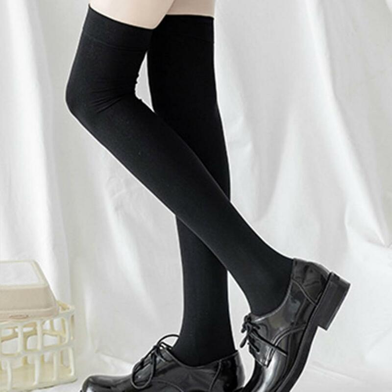 Sobre o joelho High Lolita Calf Socks para mulheres, versátil, tubo médio, elástico, médio, estilo universitário japonês