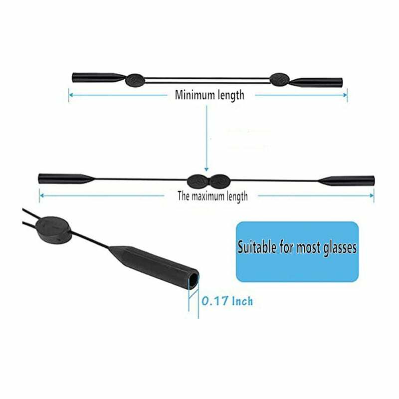 25/30/35/40cm Black Elastic Silicone Eyeglasses Straps Sunglasses Chain Sports Anti-Slip String Glasses Ropes Band Cord Holder