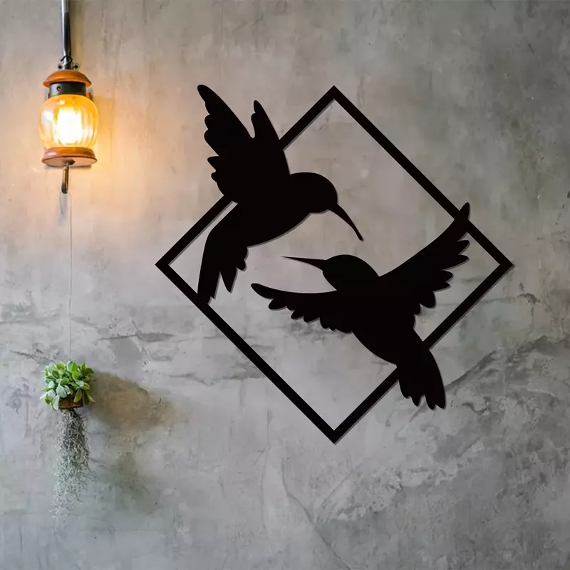 Arte de pared de pájaro de Metal, decoración de pared de Metal, colgante de pared de Metal para decoración de baño, regalo, decoración moderna, 1pc