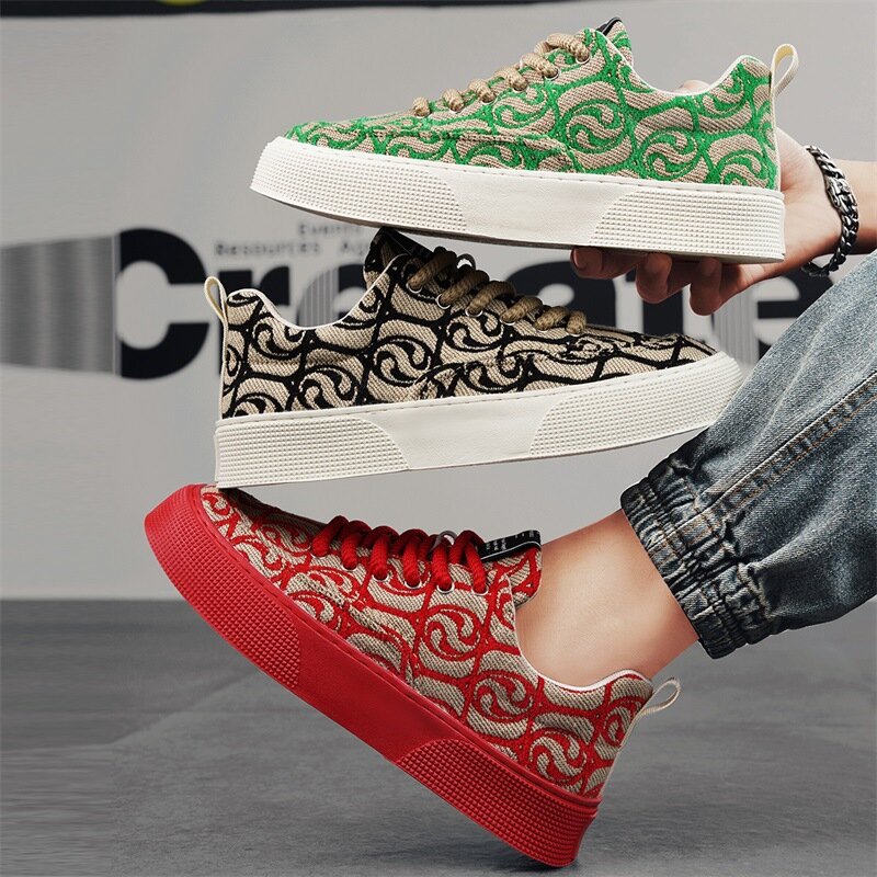 Red Fashion Men Casual Platform Sneakes LaceUp Trainers Student Sneakes Mens Vulcanized Shoes Tennis Sneakers Zapatillas Hombre