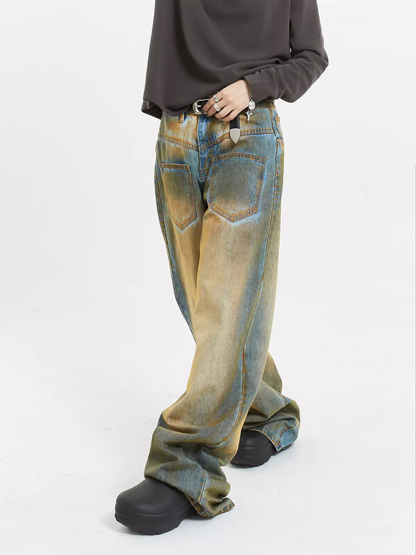Женские джинсы с низкой посадкой REDDACHiC, голубые мешковатые джинсы-бойфренды в стиле ретро, большие размеры, Широкие джинсовые брюки грязной стирки, уличная одежда Y2k