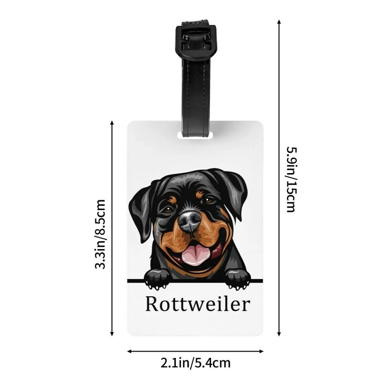 Etichetta personalizzata per bagagli per cani Rottweiler con carta di nome etichetta identificativa per la copertura della Privacy degli animali domestici per la valigia della borsa da viaggio