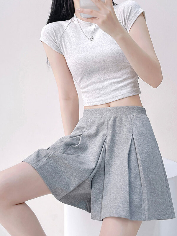 Casualowa prosta solidna spodenki sportowe damska przytulna Streetwear elastyczna talia najnowsze spodnie moda Harajuku wysokiej jakości 2000s estetyka